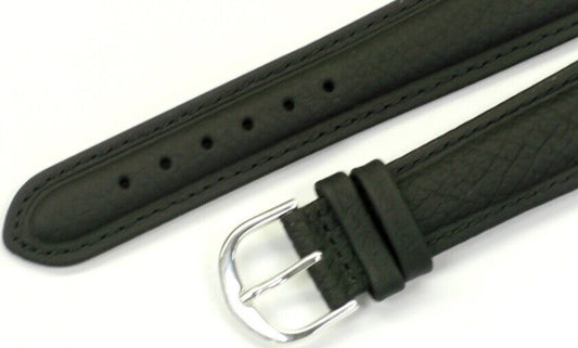 Lot of 6 Bands 20MM Plain Black Leather Watch Band Stitched Padded, - Universal Jewelers & Watch Tools Inc.