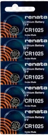 Renata Watch Battery CR 1025, 1 - pack - 5 battery Replacement, Lithium 3V, Swiss Made - Universal Jewelers & Watch Tools Inc.