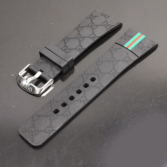 Curve End Silicone Rubber Band Replacement for Gucci Watch Of Size 26MM - Universal Jewelers & Watch Tools Inc.
