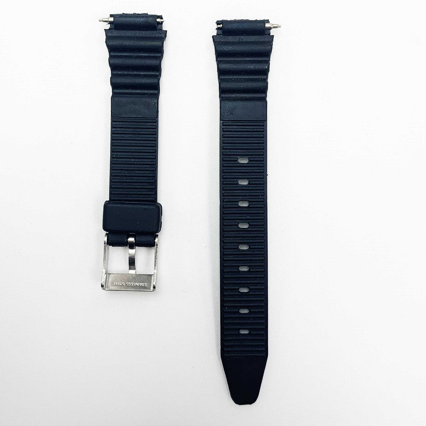 14MM PVC Plastic Watch Band Black Kreisler Sports for Casio Timex Seiko Citizen Iron Man Watches - Universal Jewelers & Watch Tools Inc.