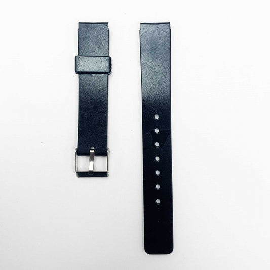 14MM PVC Plastic Watch Band Black Plain for Casio Timex Seiko Citizen Iron Man Watches - Universal Jewelers & Watch Tools Inc.