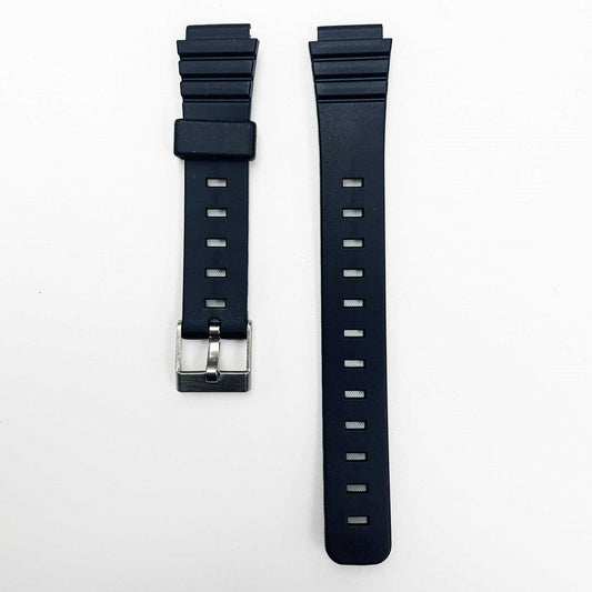 14MM PVC Plastic Watch Band Black for Casio Timex Seiko Citizen Iron Man Watches - Universal Jewelers & Watch Tools Inc.