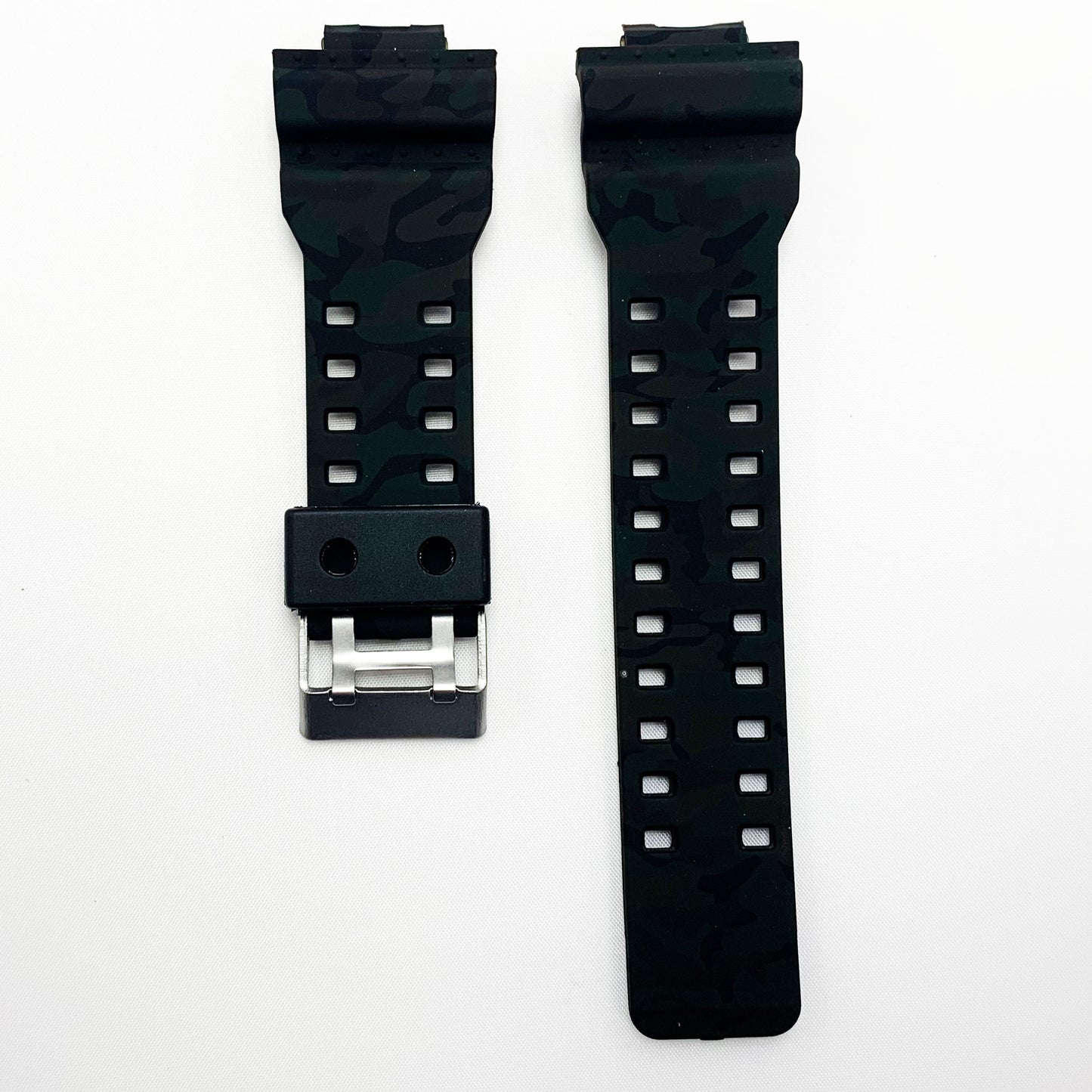 16 MM Silicone Army Style Watch Band Dark Green Color Quick Release Regular Size G Shock Casio Watch Strap - Universal Jewelers & Watch Tools Inc.