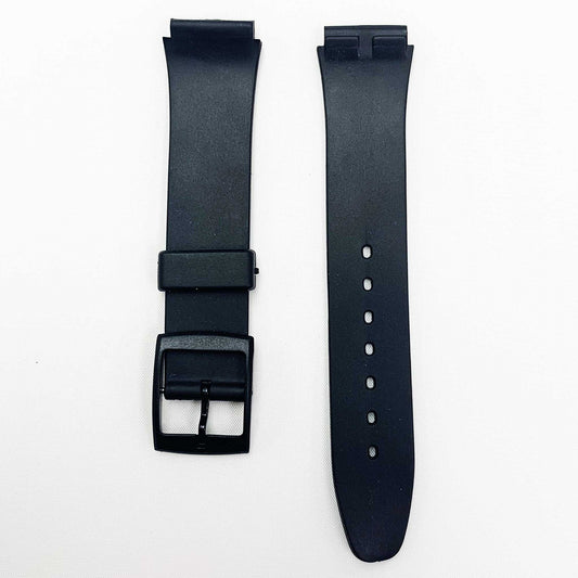 16MM PVC Plastic Watch Band Black Light Plain for Casio Timex Seiko Citizen Iron Man Watches - Universal Jewelers & Watch Tools Inc.