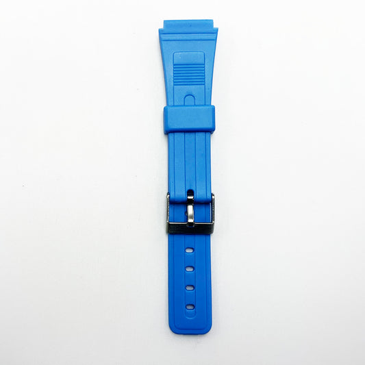 18 MM PVC Casio Watch Band Sky Blue Color Quick Release Regular Size Watch Strap - Universal Jewelers & Watch Tools Inc.