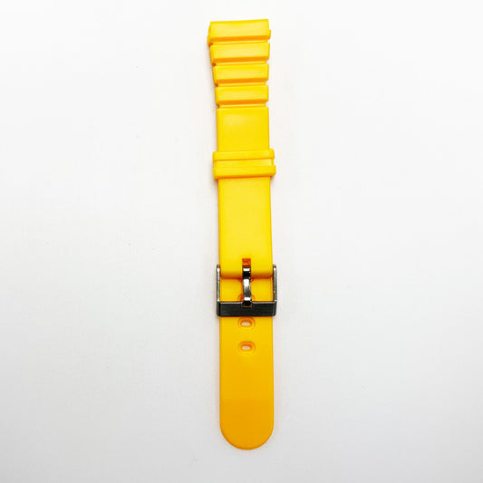 18 MM PVC Sports Watch Band Yellow Color Quick Release XL Size Watch Strap - Universal Jewelers & Watch Tools Inc.