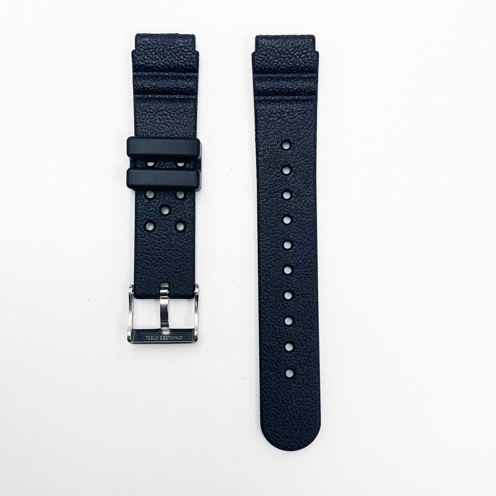 18MM PVC Plastic Watch Band Black00FT for Casio Timex Seiko Citizen Iron Man Watches - Universal Jewelers & Watch Tools Inc.