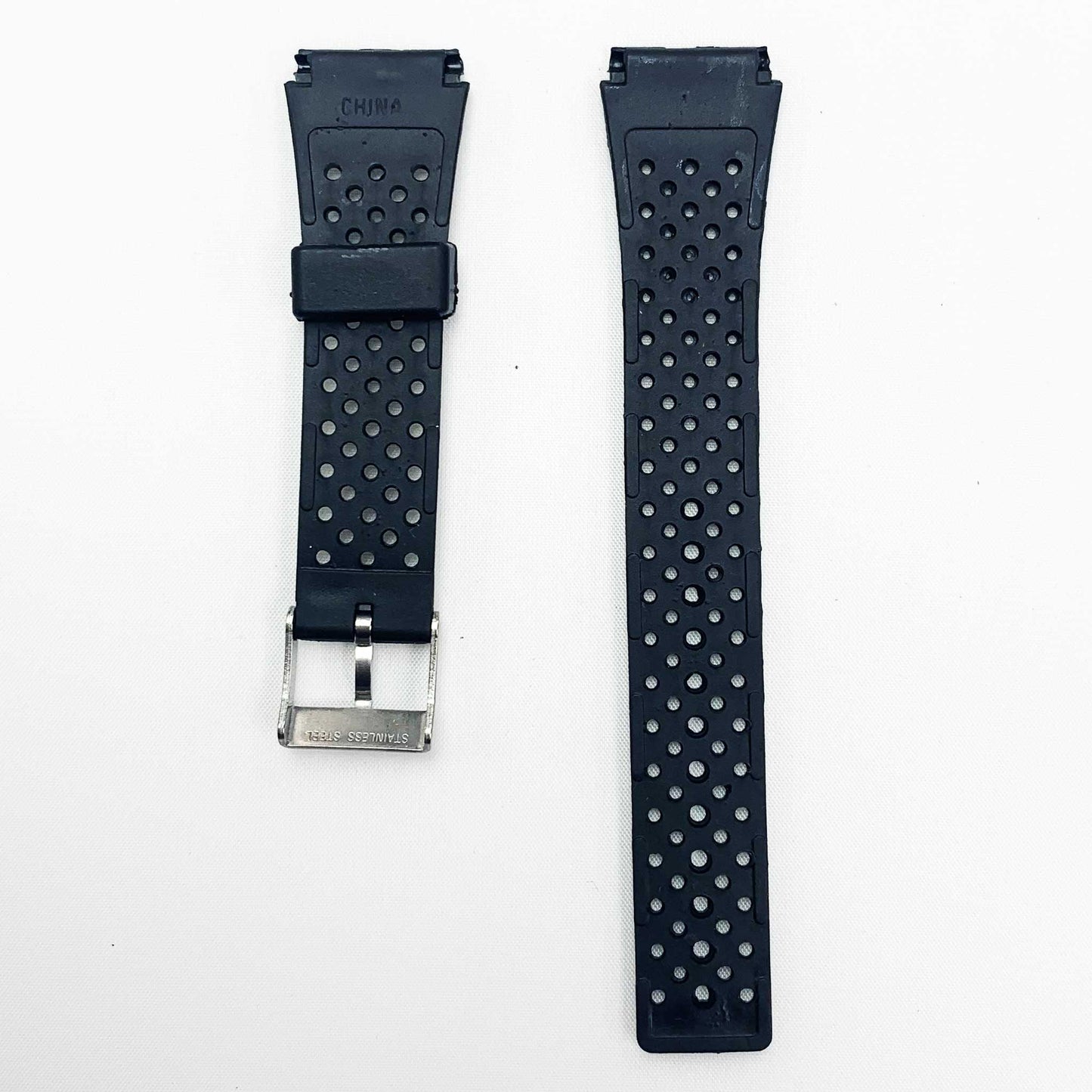 18MM PVC Plastic Watch Band Black00M Sports for Casio Timex Seiko Citizen Iron Man Watches - Universal Jewelers & Watch Tools Inc.