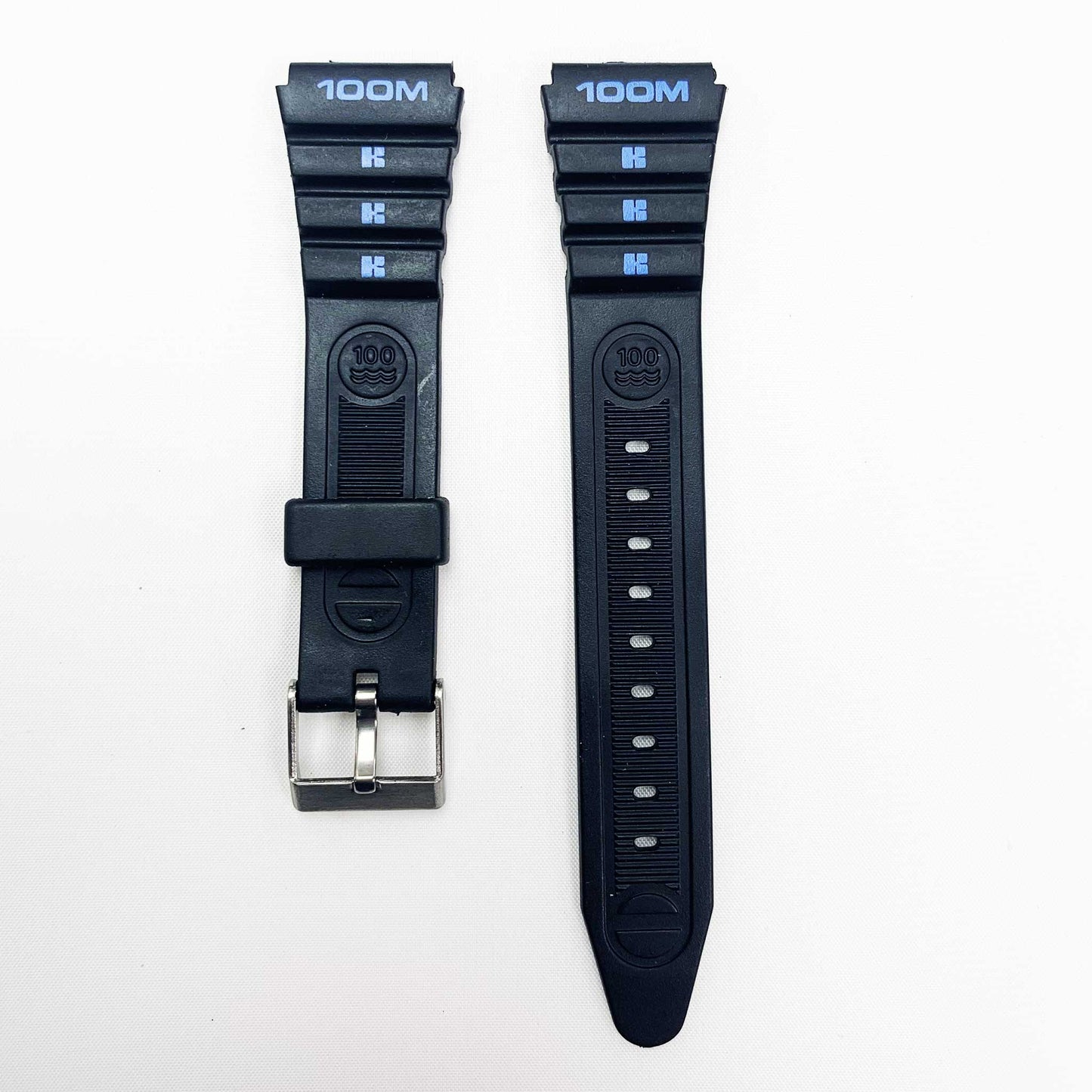 18MM PVC Plastic Watch Band Black Kreisler Sports for Casio Timex Seiko Citizen Iron Man Watches - Universal Jewelers & Watch Tools Inc.