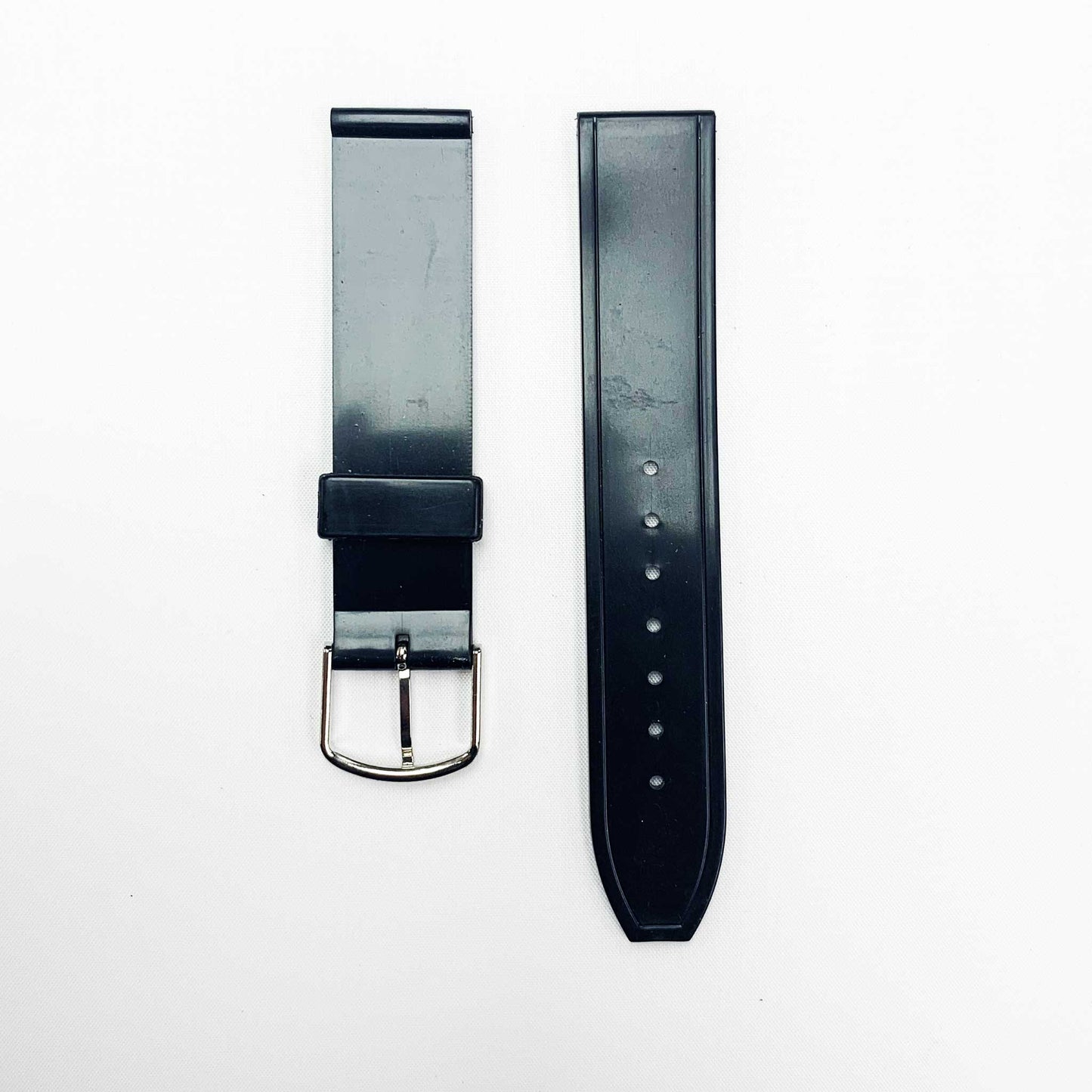 18MM PVC Plastic Watch Band Black Plain Thin for Casio Timex Seiko Citizen Iron Man Watches - Universal Jewelers & Watch Tools Inc.