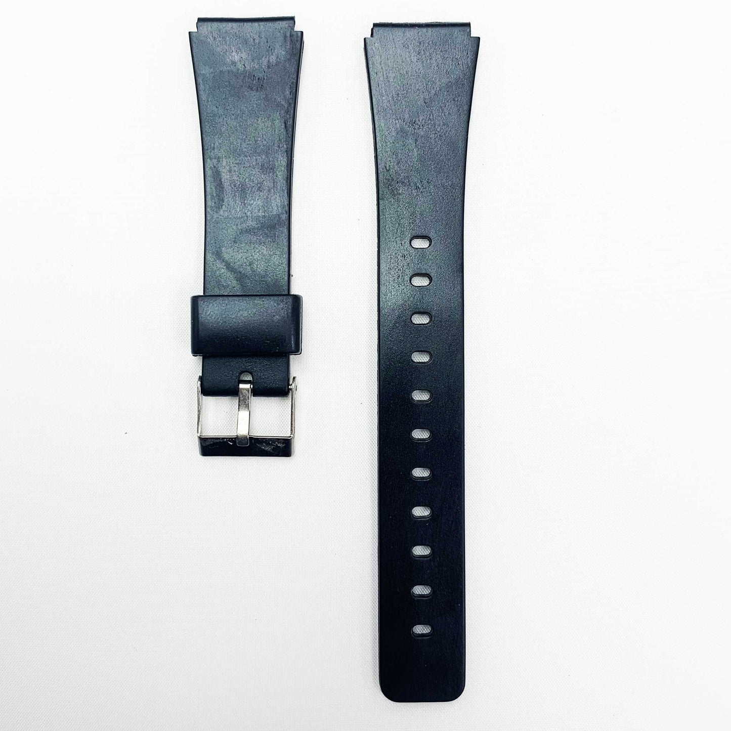 18mm pvc plastic watch band black thin plain for casio timex seiko citizen iron man watches