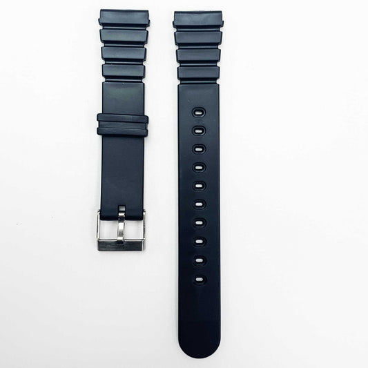18MM PVC Plastic Watch Band Black XL Sports for Casio Timex Seiko Citizen Iron Man Watches - Universal Jewelers & Watch Tools Inc.