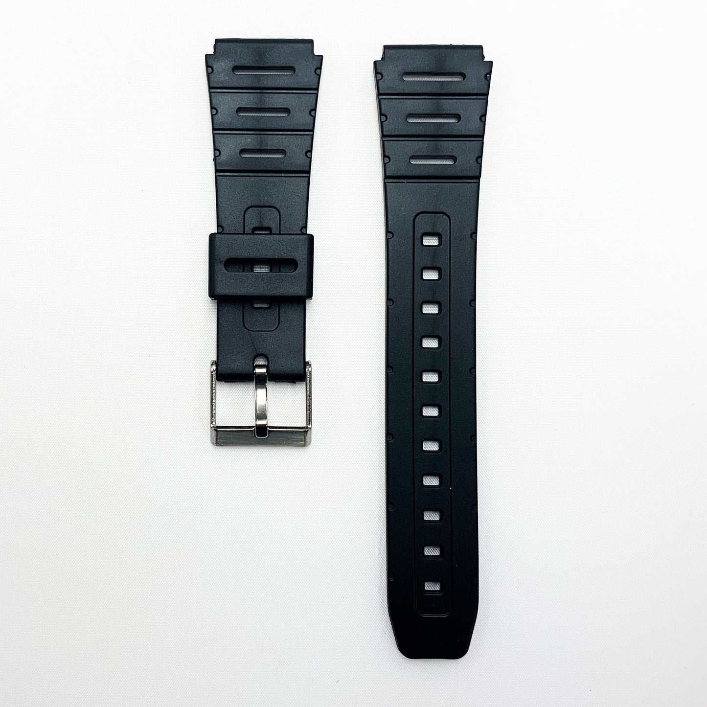 20 MM PVC Metal Style Watch Band Black Color Quick Release Regular Size Watch Strap - Universal Jewelers & Watch Tools Inc.