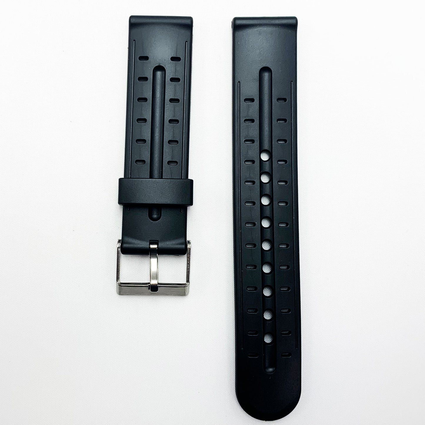 20 MM PVC Style Watch Band Black Color Quick Release Regular Size Watch Strap - Universal Jewelers & Watch Tools Inc.
