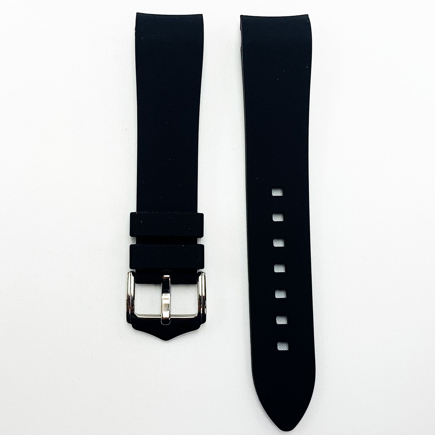 20 MM Special Curve Black Color Silicone Quick Release Regular Size Watch Strap Steel HR - Universal Jewelers & Watch Tools Inc.
