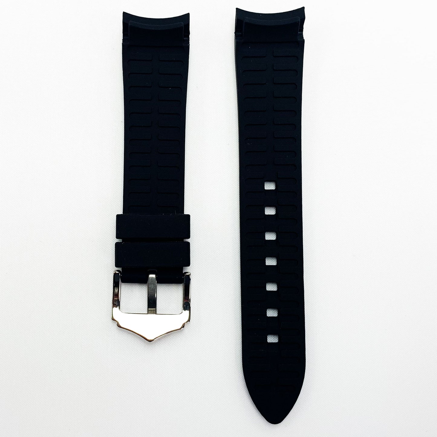 20 MM Special Curve Black Color Silicone Quick Release Regular Size Watch Strap Steel HR - Universal Jewelers & Watch Tools Inc.