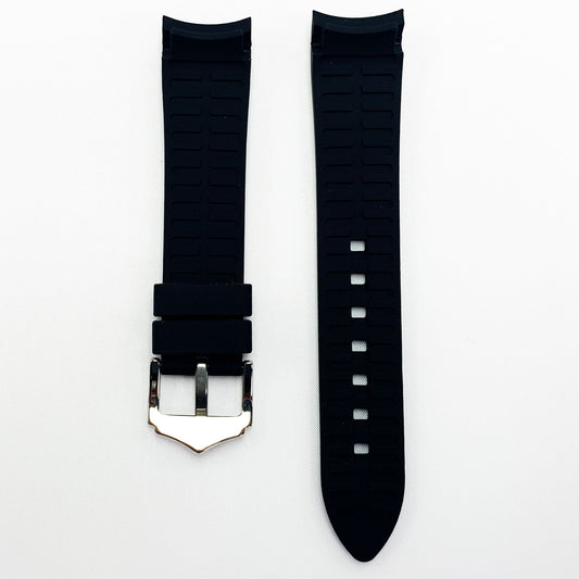 20 MM Special Curve Black Color Silicone Quick Release Regular Size Watch Strap Steel HR - Universal Jewelers & Watch Tools Inc.