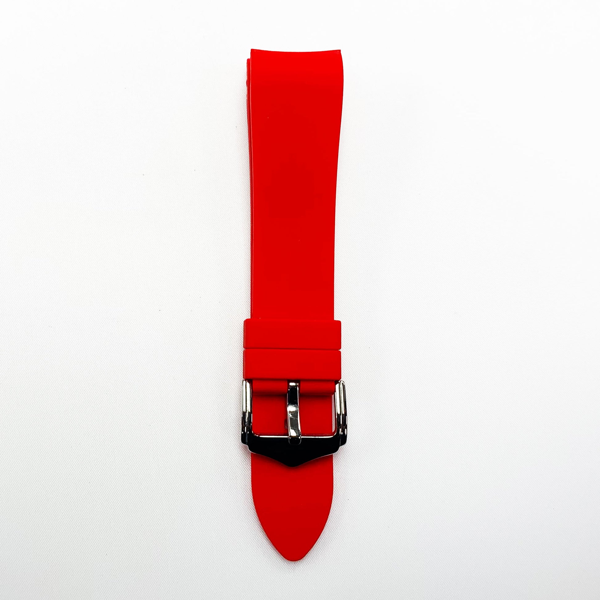 20 MM Special Curve Red Color Silicone Quick Release Regular Size Watch Strap Steel HR - Universal Jewelers & Watch Tools Inc.