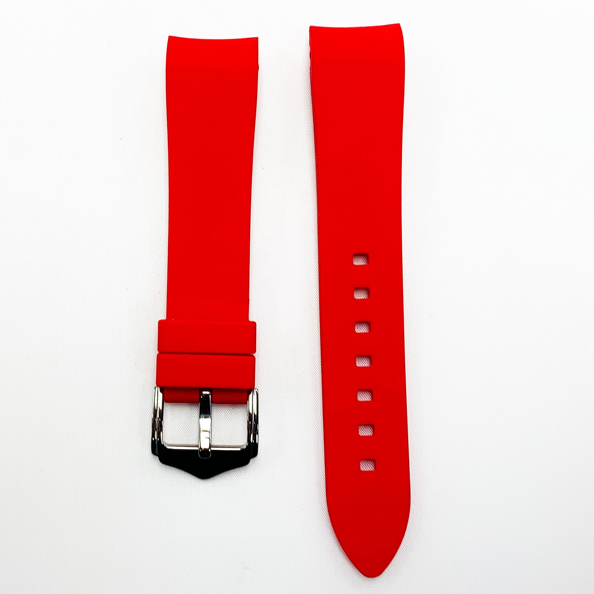 20 MM Special Curve Red Color Silicone Quick Release Regular Size Watch Strap Steel HR - Universal Jewelers & Watch Tools Inc.