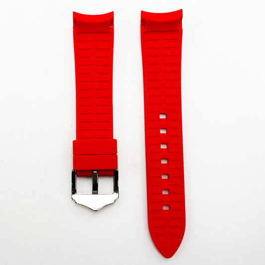 20 MM Special Curve Red Color Silicone Quick Release Regular Size Watch Strap Steel HR - Universal Jewelers & Watch Tools Inc.