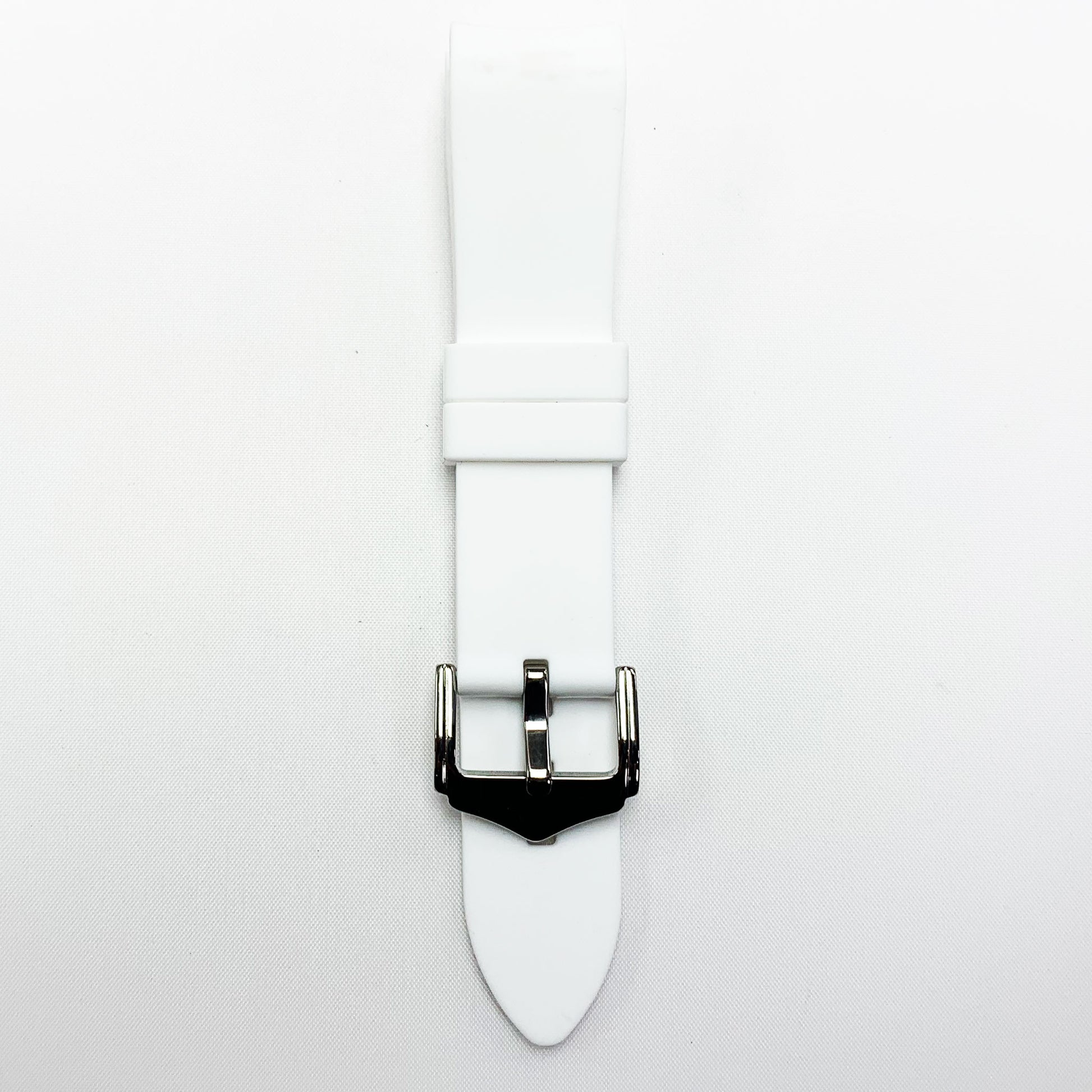 20 MM Special Curve White Color Silicone Quick Release Regular Size Watch Strap Steel HR - Universal Jewelers & Watch Tools Inc.