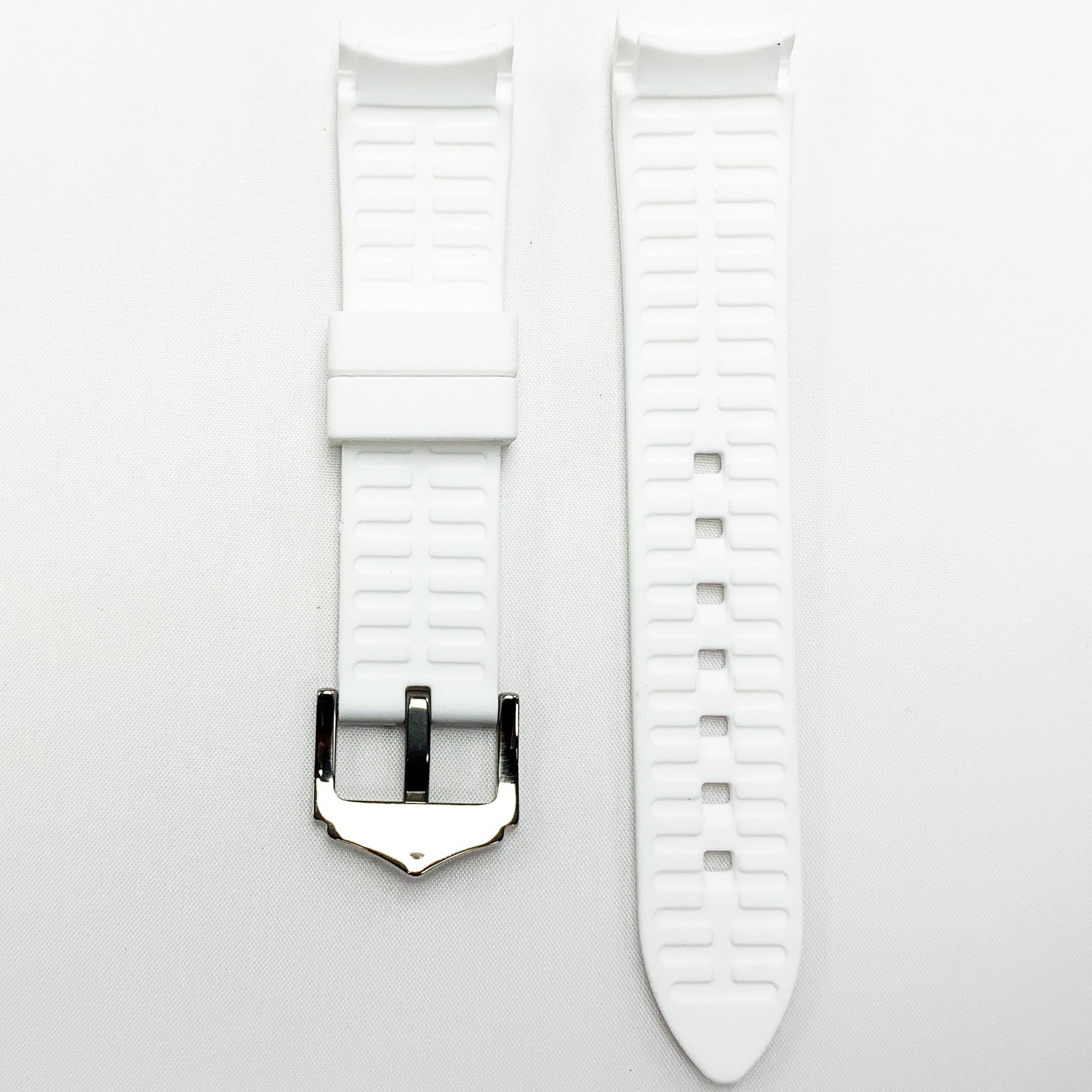 20 MM Special Curve White Color Silicone Quick Release Regular Size Watch Strap Steel HR - Universal Jewelers & Watch Tools Inc.