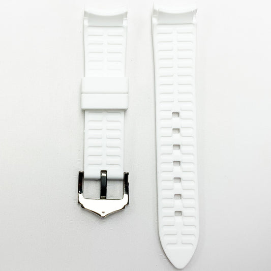 20 MM Special Curve White Color Silicone Quick Release Regular Size Watch Strap Steel HR - Universal Jewelers & Watch Tools Inc.