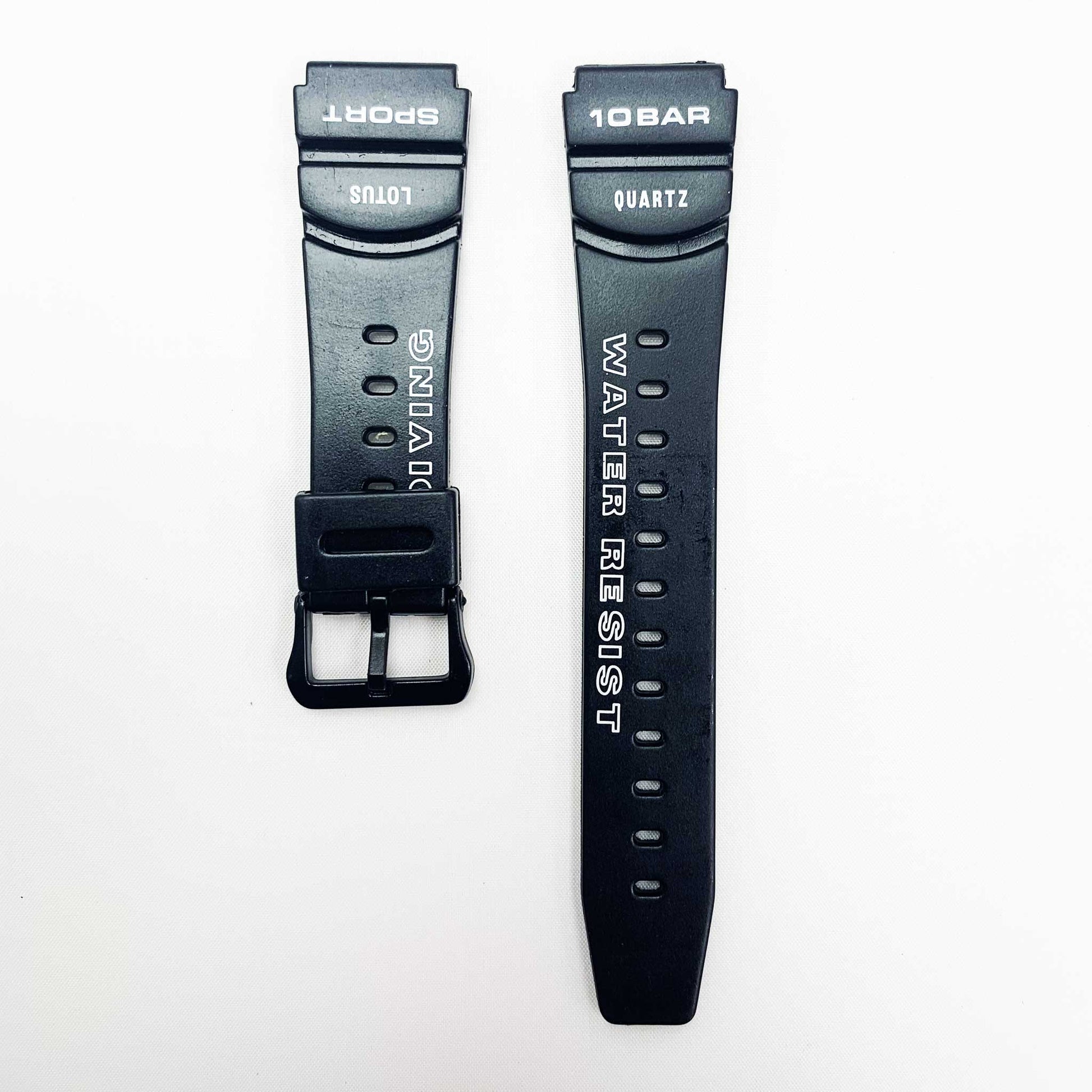20MM PVC Plastic Watch Band Black0Bar for Casio Timex Seiko Citizen Iron Man Watches - Universal Jewelers & Watch Tools Inc.