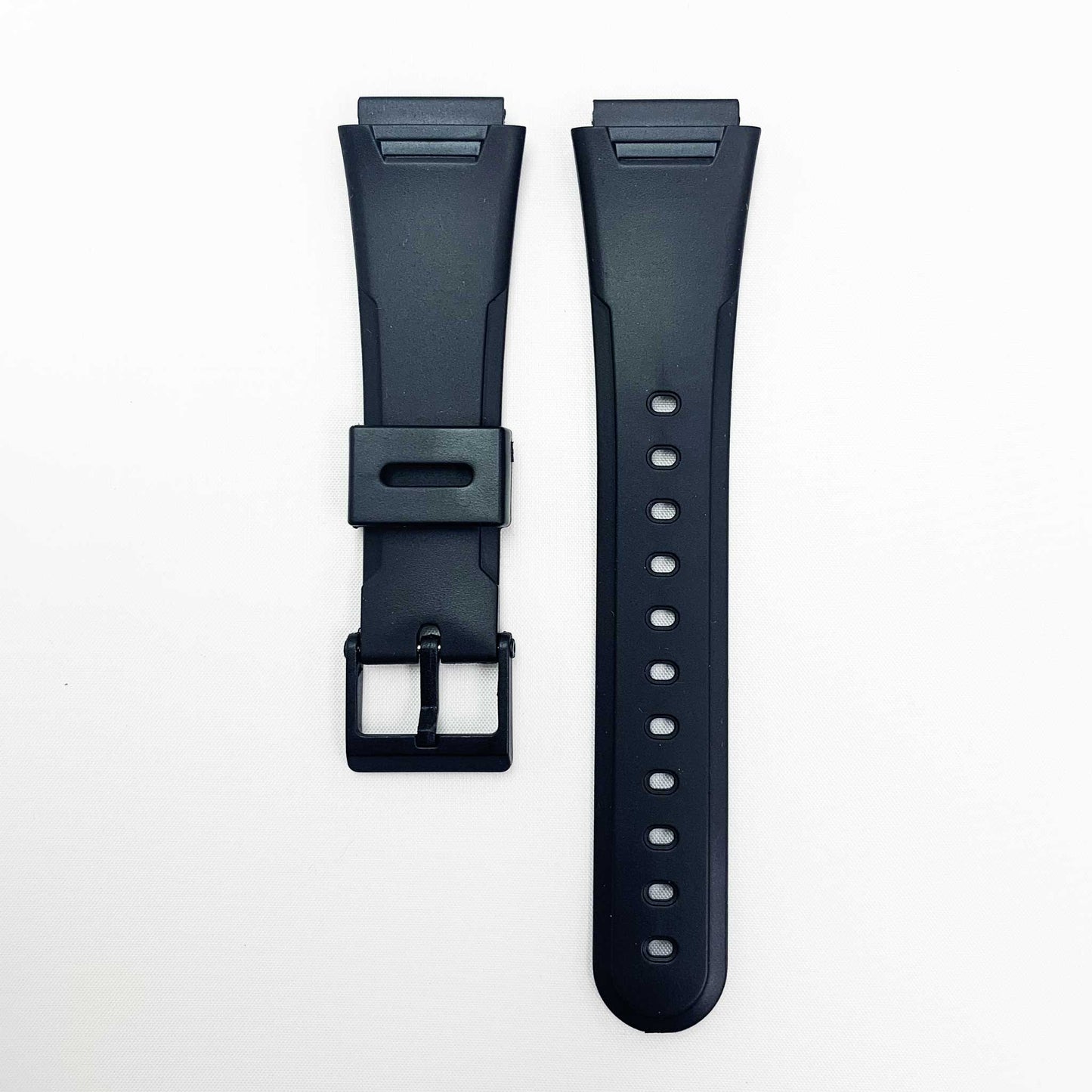 20MM PVC Plastic Watch Band Black Special Fitting for Casio Timex Seiko Citizen Iron Man Watches - Universal Jewelers & Watch Tools Inc.