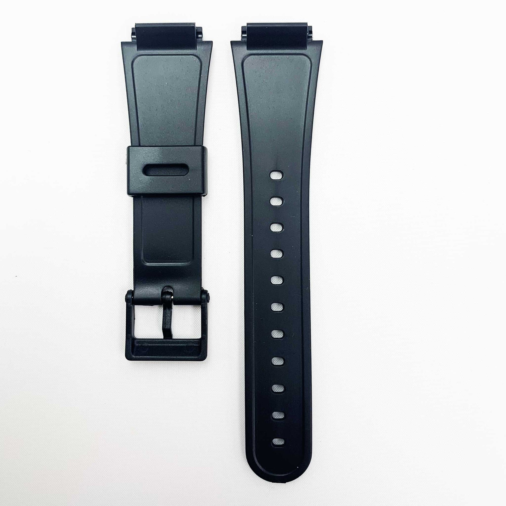 20MM PVC Plastic Watch Band Black Special Fitting for Casio Timex Seiko Citizen Iron Man Watches - Universal Jewelers & Watch Tools Inc.