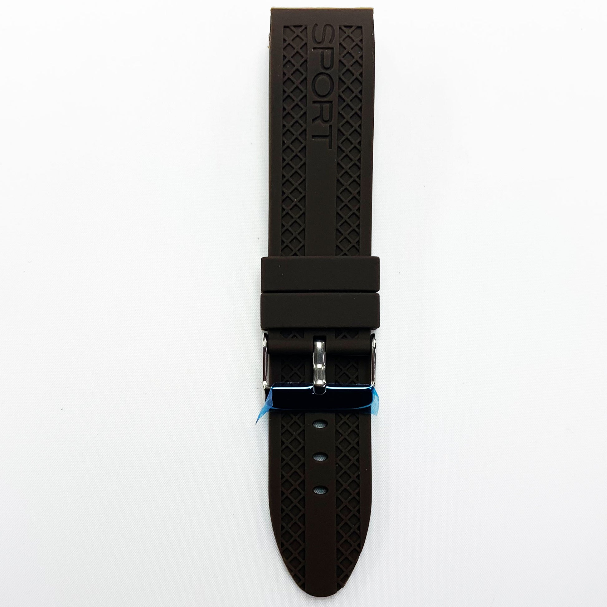 22 MM Silicone Curve Watch Band Coffee Color Quick Release Regular Size Watch Strap Steel HR - Universal Jewelers & Watch Tools Inc.
