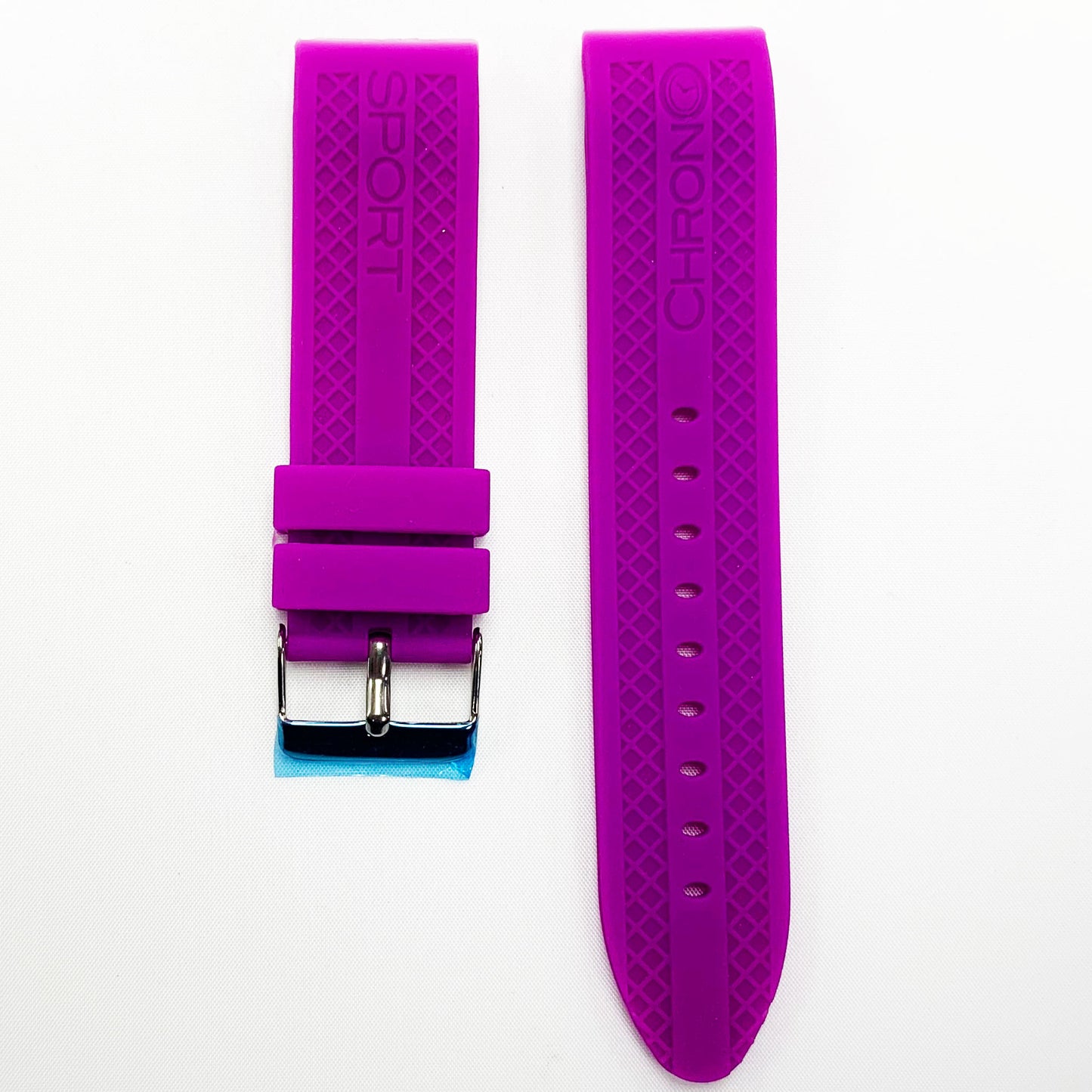 22 MM Silicone Curve Watch Band Purple Color Quick Release Regular Size Watch Strap Steel HR - Universal Jewelers & Watch Tools Inc.