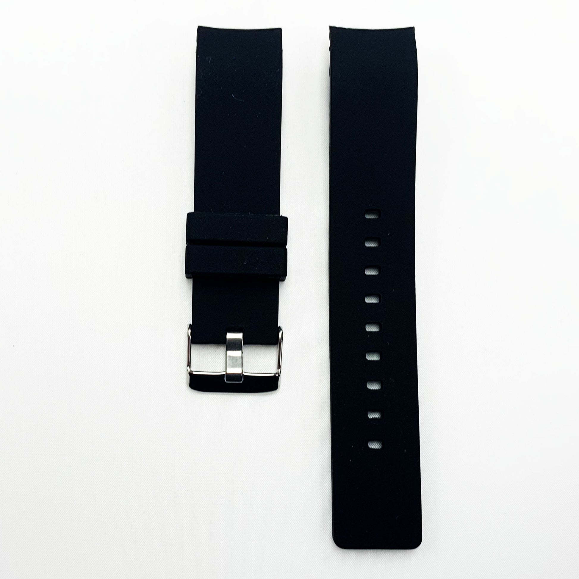 22 MM Special Curve Black Color Silicone Quick Release Regular Size Watch Strap Steel HR - Universal Jewelers & Watch Tools Inc.