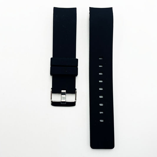 22 MM Special Curve Black Color Silicone Quick Release Regular Size Watch Strap Steel HR - Universal Jewelers & Watch Tools Inc.