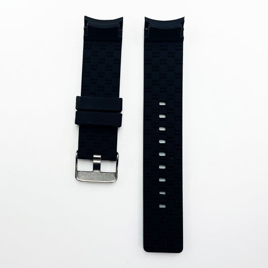 22 MM Special Curve Black Color Silicone Quick Release Regular Size Watch Strap Steel HR - Universal Jewelers & Watch Tools Inc.