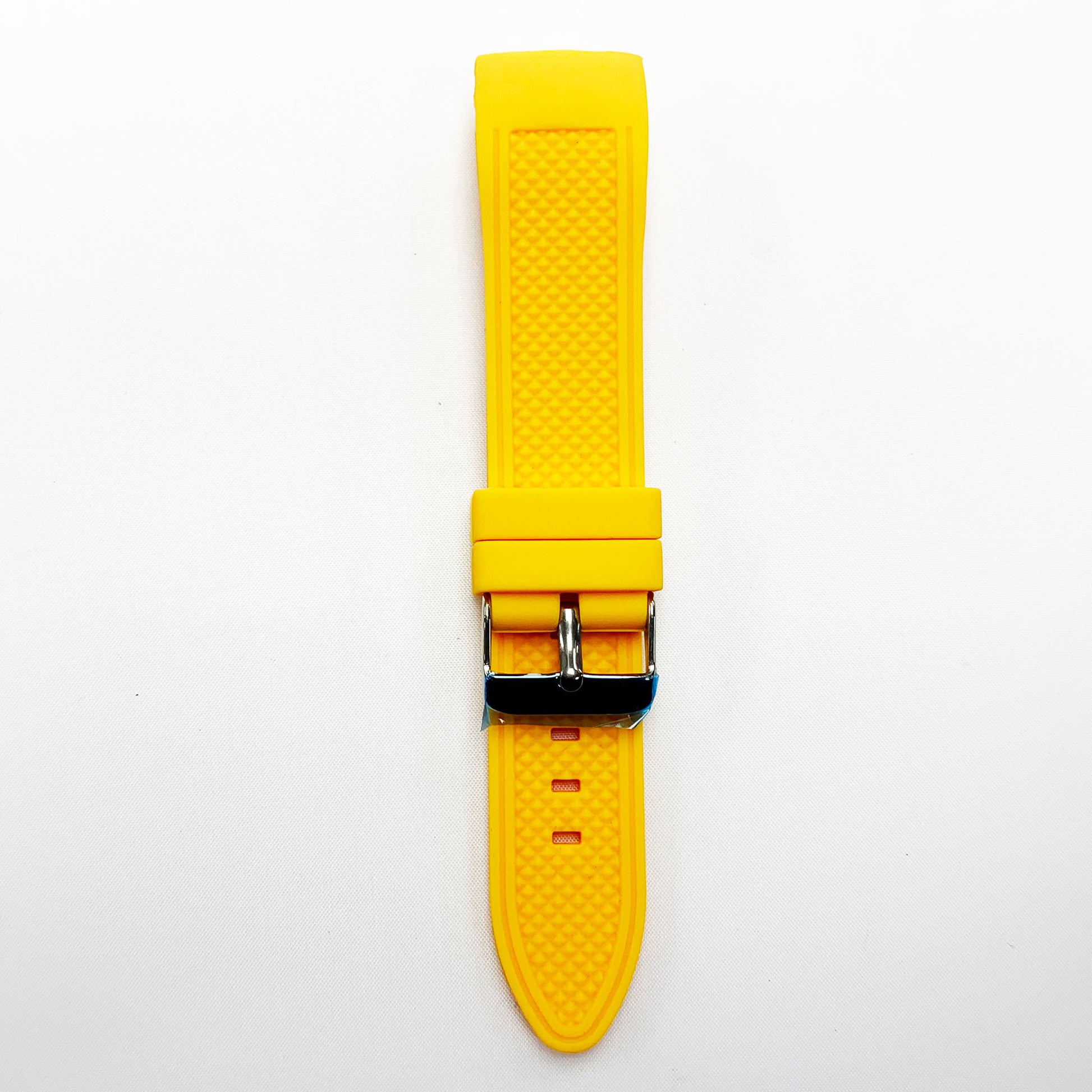 22 MM Special Curve Yellow Color Silicone Quick Release Regular Size Watch Strap Steel HR - Universal Jewelers & Watch Tools Inc.