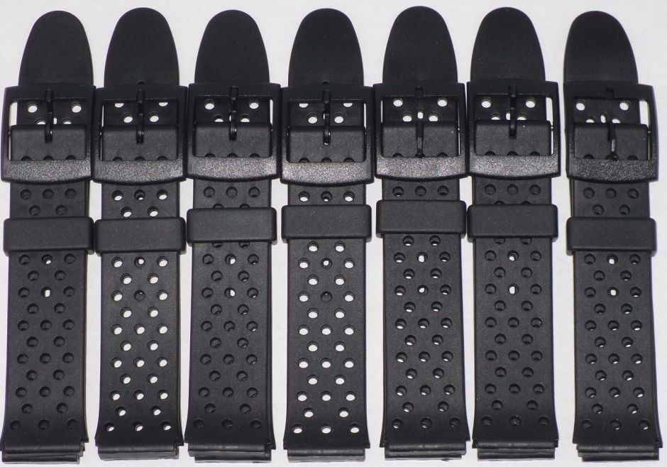 LOT OF 6pcs Watch Bands Black PVC Rubber 20MM - Universal Jewelers & Watch Tools Inc.