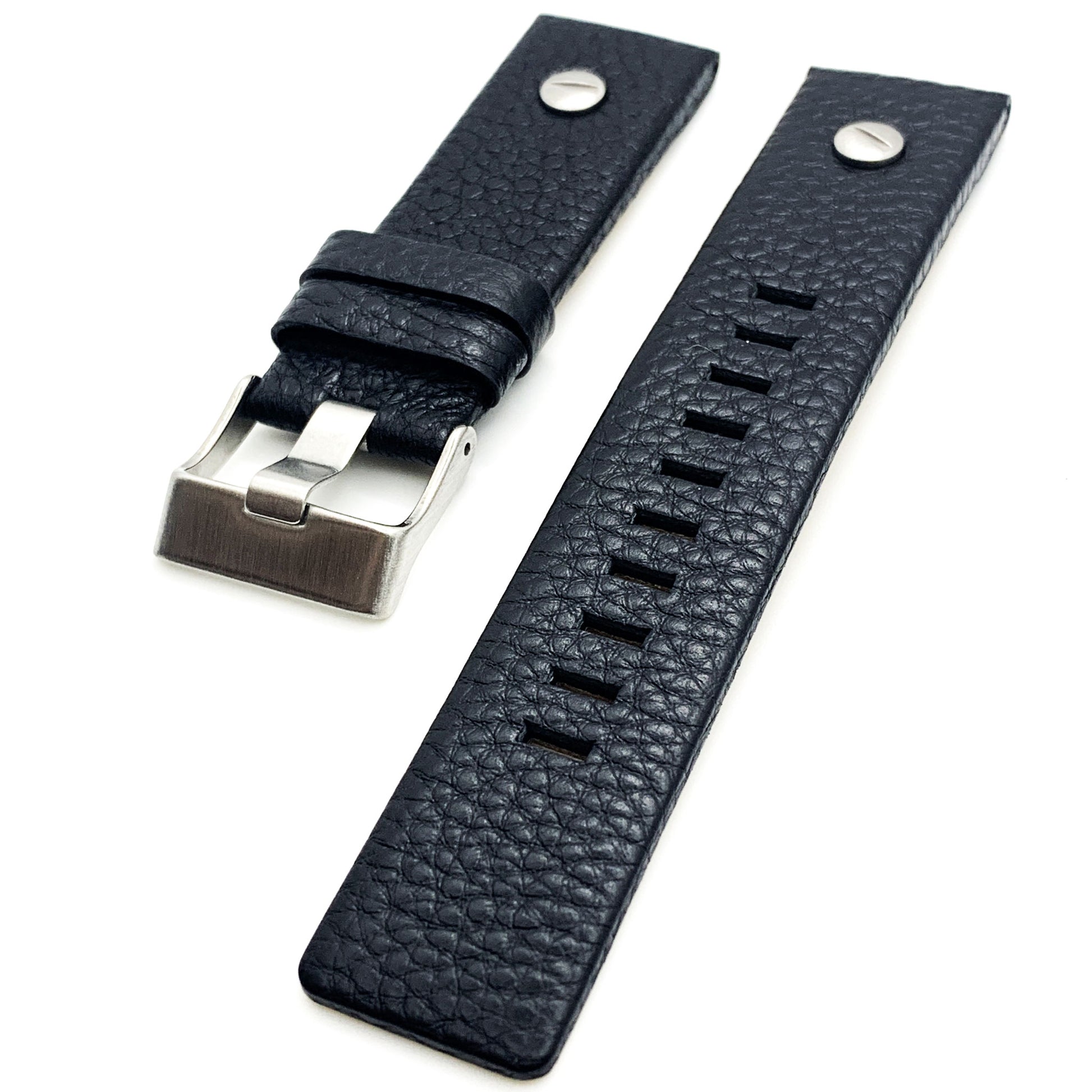Genuine Leather Watch Band fit Diesel Watches With Screw, Black and Brown Watch Strap Replacement 22 MM to 28 MM - Universal Jewelers & Watch Tools Inc.