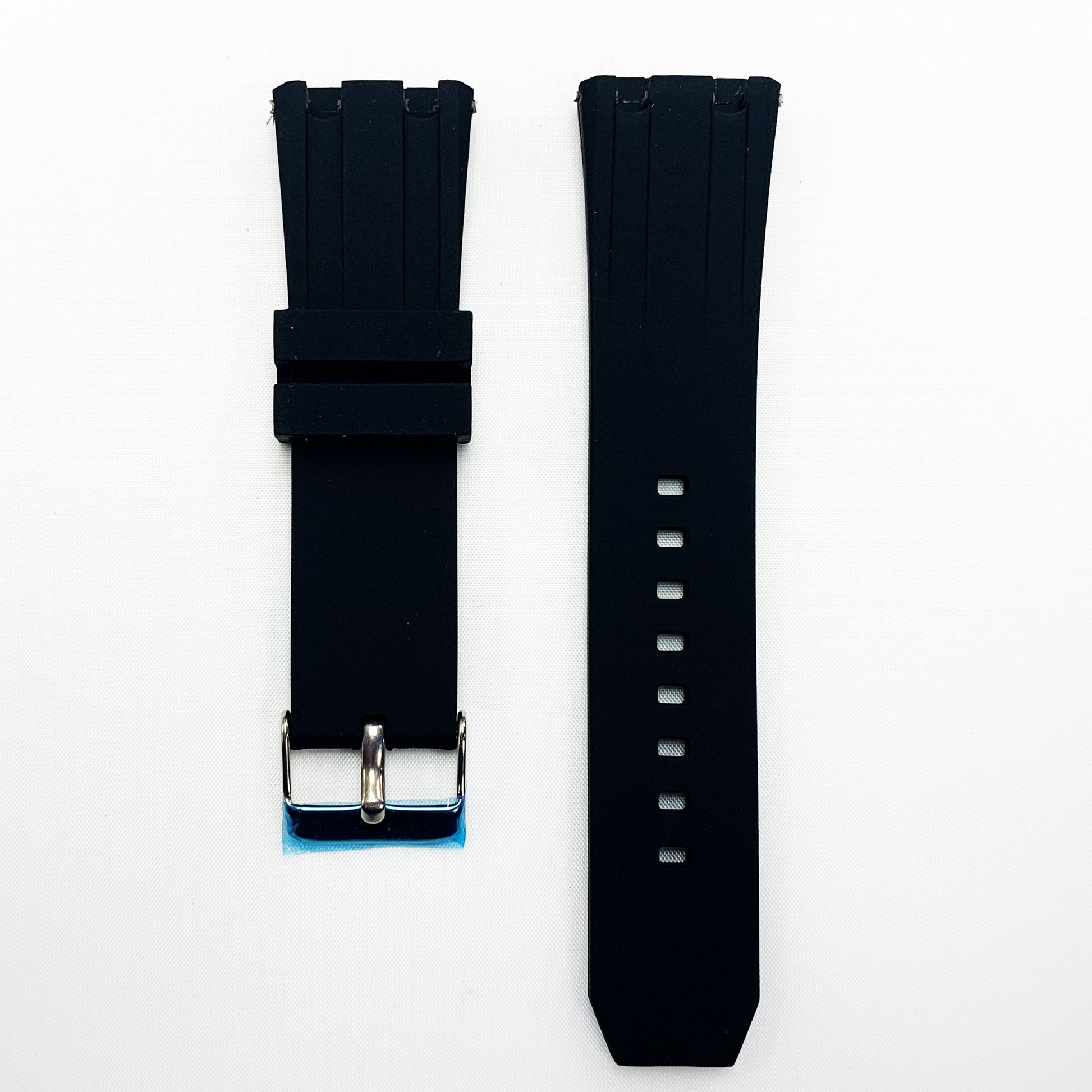 24 MM Silicone Special Double Cut Watch Band Black Color Quick Release Regular Size Watch Strap - Universal Jewelers & Watch Tools Inc.