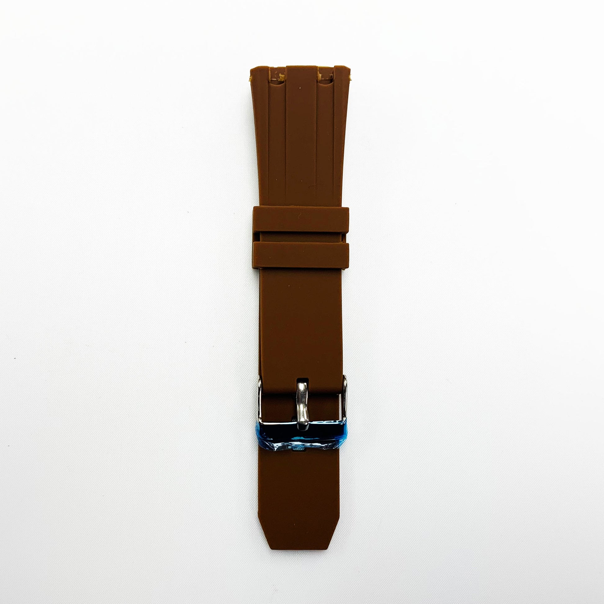 24 MM Silicone Special Double Cut Watch Band Brown Color Quick Release Regular Size Watch Strap - Universal Jewelers & Watch Tools Inc.