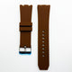 24 MM Silicone Special Double Cut Watch Band Brown Color Quick Release Regular Size Watch Strap - Universal Jewelers & Watch Tools Inc.
