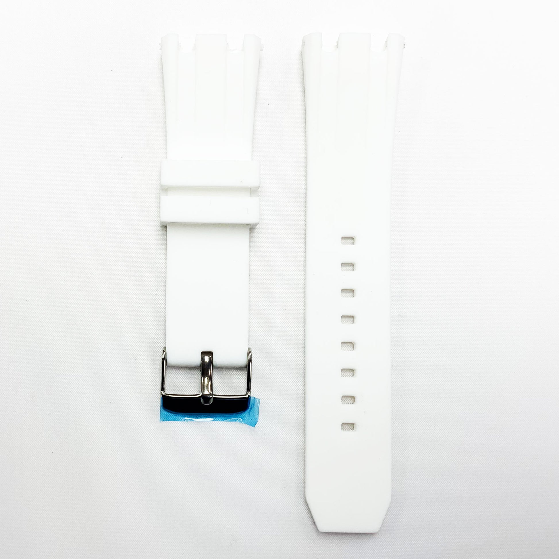 24 MM Silicone Special Double Cut Watch Band White Color Quick Release Regular Size Watch Strap - Universal Jewelers & Watch Tools Inc.