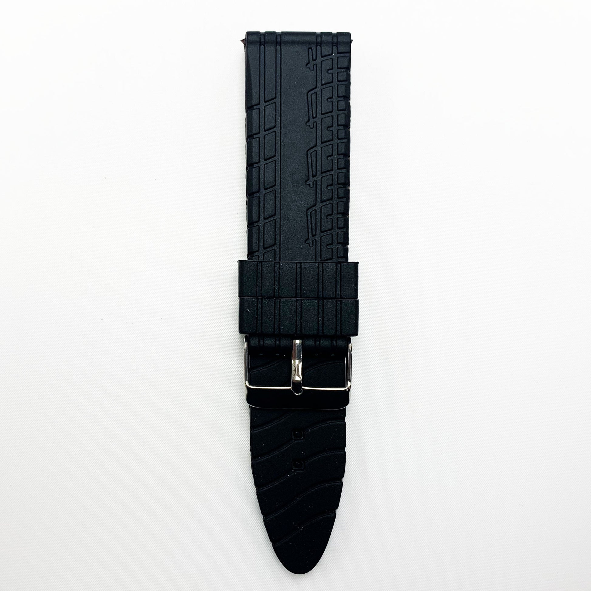 24 MM Silicone Sports Watch Band Black Color Quick Release Regular Size Watch Strap - Universal Jewelers & Watch Tools Inc.