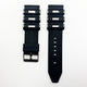 24 MM Silicone with Metal Sports Watch Band Black Color Quick Release Regular Size Watch Strap - Universal Jewelers & Watch Tools Inc.
