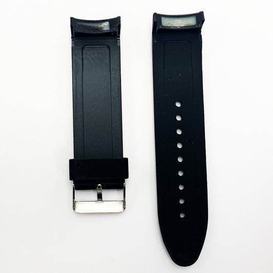 24 MM Special Curve Plain Black Color Silicone Quick Release Regular Size Watch Strap Steel HR - Universal Jewelers & Watch Tools Inc.