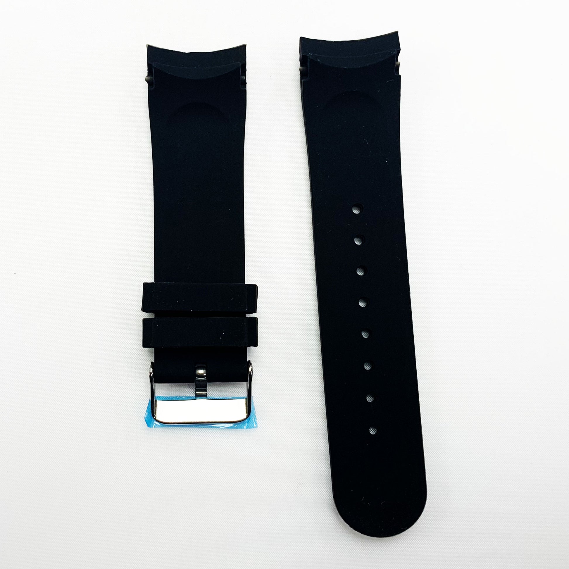 24 MM Special Curve Style Black Color Silicone Quick Release Regular Size Watch Strap Steel HR - Universal Jewelers & Watch Tools Inc.