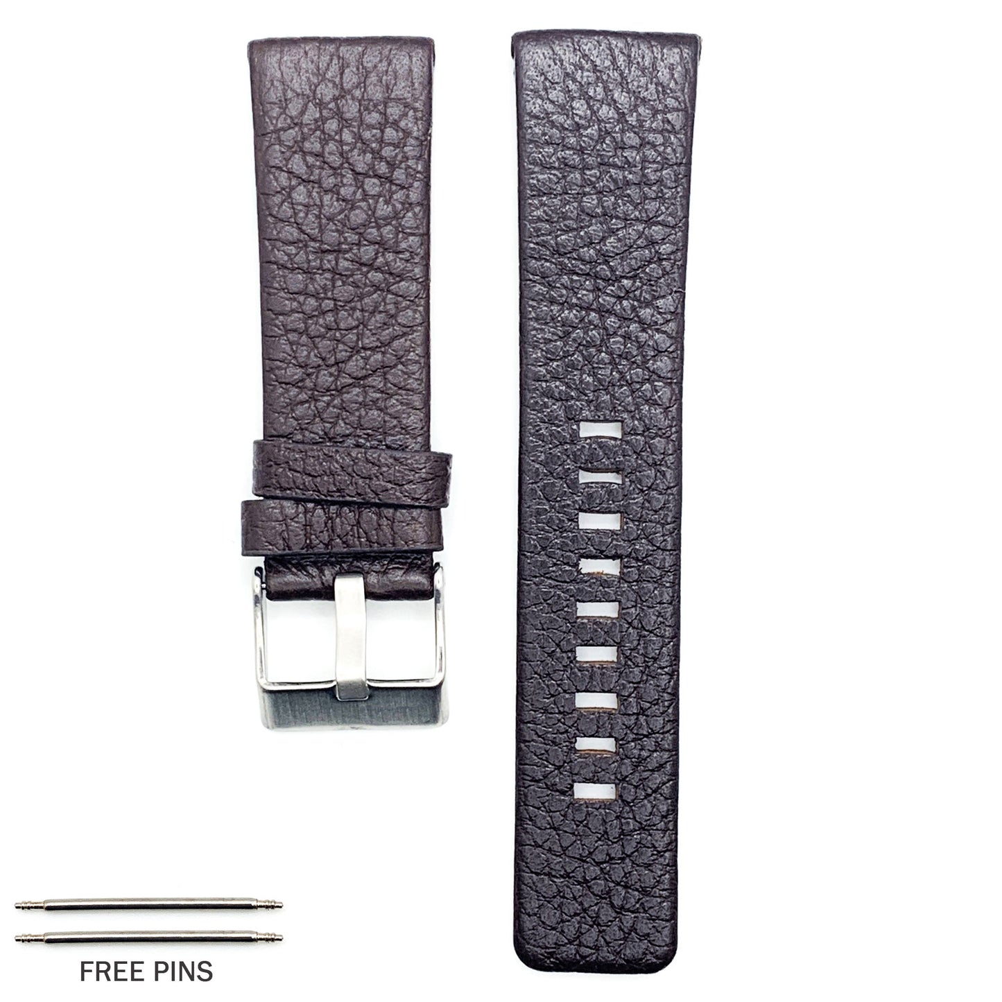 Genuine Leather Watch Band Fits Diesel Watches Black and Brown Watch Band 22 MM to 34 MM - Universal Jewelers & Watch Tools Inc.