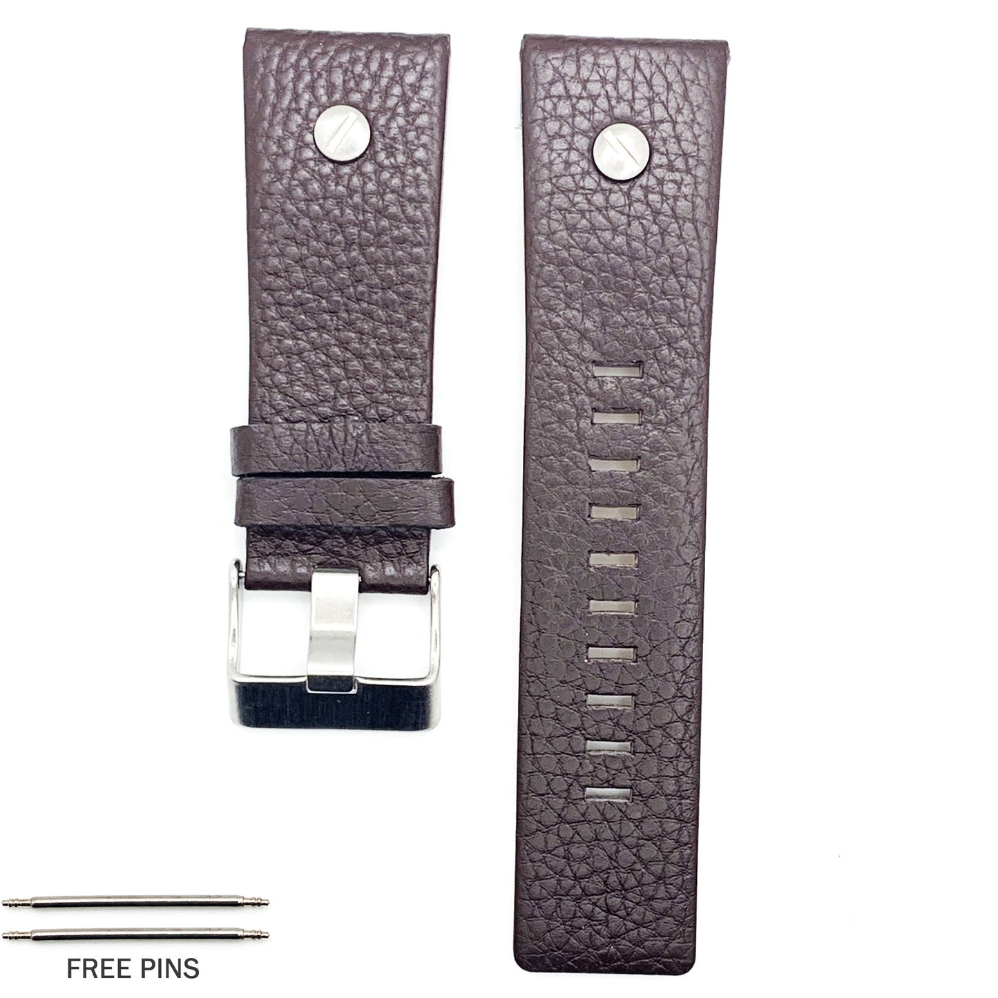 Genuine Leather Watch Band fit Diesel Watches With Screw, Black and Brown Watch Strap Replacement 22 MM to 28 MM - Universal Jewelers & Watch Tools Inc.