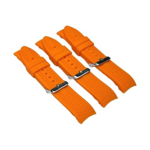 CURVED END RUGGED TEXTURED SOFT RUBBER SILICONE SPORT WATCH BAND 22MM - Universal Jewelers & Watch Tools Inc.