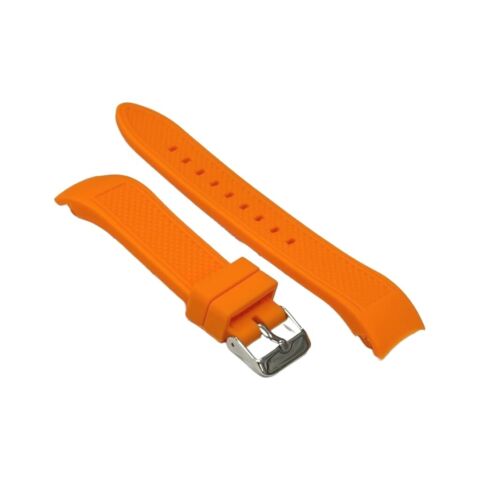 CURVED END DIAMOND TEXTURED SOFT RUBBER SILICONE SPORT WATCH BAND 22MM - Universal Jewelers & Watch Tools Inc.